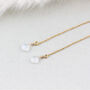 Gold Filled Rainbow Moonstone Threader Earrings, thumbnail 3 of 9