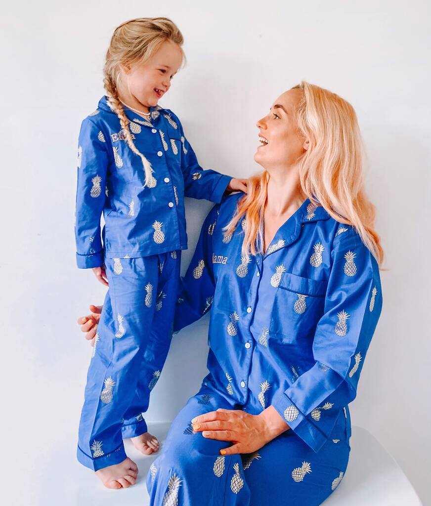 Personalised Cotton Pineapple Printed Pyjamas By Mini Lunn personalised-cotton-pineapple-printed-pyjamas-by-mini-lunn