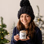 Personalised Winter Knitted Hat And Enamel Mug, thumbnail 1 of 3