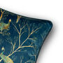Luxury Super Soft Velvet Cushion Peacock Blue With Optional Piping, thumbnail 5 of 8