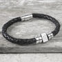 Men's Personalised Message Leather Bracelet, thumbnail 3 of 11