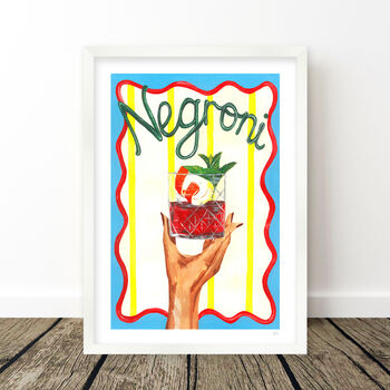 Negroni Cocktail Art Print – Italian Aperitif Wall Art, 7 of 10