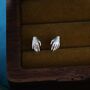 Sterling Silver Pair Of Hand Stud Earrings, thumbnail 4 of 12