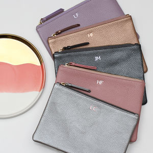 personalised initial clutch bag