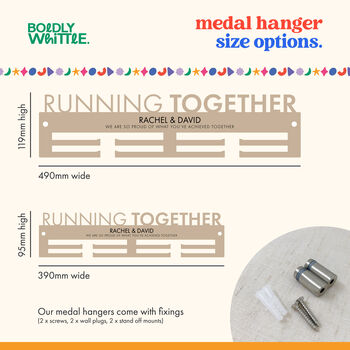 Running Together Personalised Medal Hanger, 5 of 5
