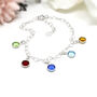 Birthstone Charm Bracelet Sterling Silver Family Jewellery, thumbnail 2 of 6