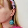 Festive Af Glitter Christmas Resin Earrings / Funny Festive Jewellery / Sparkly Sassy Dangles / Bold Holiday Jewellery / Secret Santa Gift, thumbnail 5 of 5