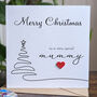 Mother Christmas Card, 3D Wooden Heart, thumbnail 2 of 4