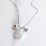 The Trio Moonstone Necklace, Silver, thumbnail 3 of 7