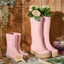 Personalised Pink Welly Boot Planters Gift Set, thumbnail 1 of 7