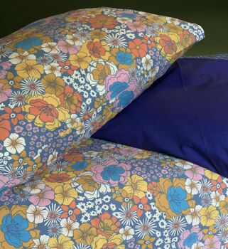 Vintage Floral Organic Cotton Pillow Case Flat, 3 of 6