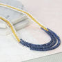 Blue Sapphire September Birthstone Bead Necklace, thumbnail 2 of 4