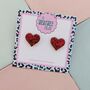 Love Heart Glitter Resin Stud Earrings Pink, Hot Pink, Red, Gold And Silver, thumbnail 4 of 12
