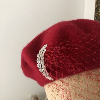 Red Beret With Optional Veil And Accessories, 9 of 10