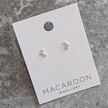 Tiny Crystal Star Climber Earrings, 3 of 6