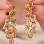 Tourmaline And Gold Plated Silver Leaf Drop Earrings, thumbnail 6 of 7