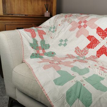 Quilt Christmas Heirloom Blanket, Large Sofa Throw, 2 of 5