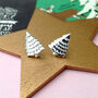 Sterling Silver Christmas Tree Earrings, thumbnail 2 of 11