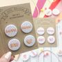 Love Themed Badges, Pack Of Four, thumbnail 8 of 12