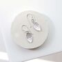 Sterling Silver Mint Leaf Dangly Earrings, thumbnail 6 of 9