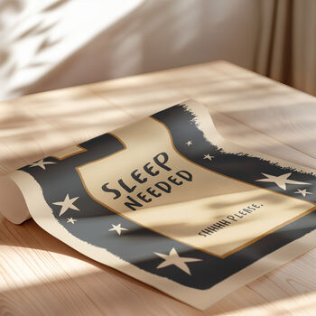 Sleep Needed Bedroom Print, 2 of 9