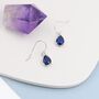 Sterling Silver Sapphire Blue Pear Cut Cz Drop Earrings, thumbnail 5 of 12