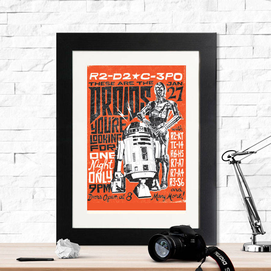 Download Star Wars Droids Gig Poster Framed Print By Instajunction ...