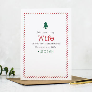 'First Christmas As Husband And Wife' Christmas Card, 2 of 2