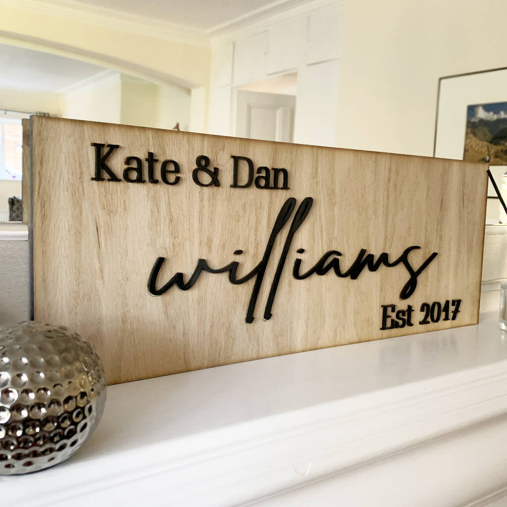 Personalised Couples Wooden Sign By Perfect Personalised Ts