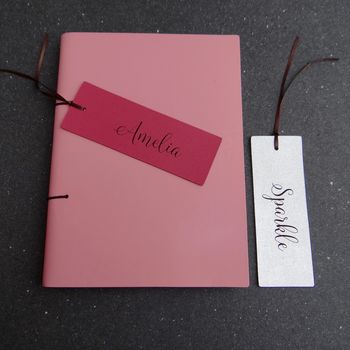 Personalised Leather Bookmark And Leather Journal, 3 of 7