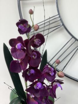 Purple Artificial Silk Orfid Flower Arrangement Mothers Day Gift, 3 of 6