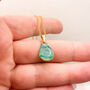 Aqua Blue Dainty Teardrop Necklace For Her, thumbnail 6 of 11