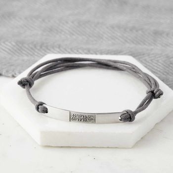 coordinate bracelet personalised silver sterling notonthehighstreet