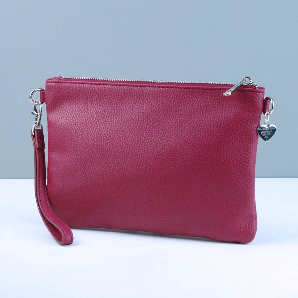Personalised Vegan Leather Clutch Bag Mulberry By Penelopetom