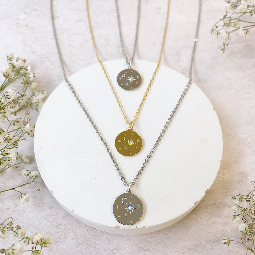 Personalised Initial Opal Necklace By Lucent Studios ...