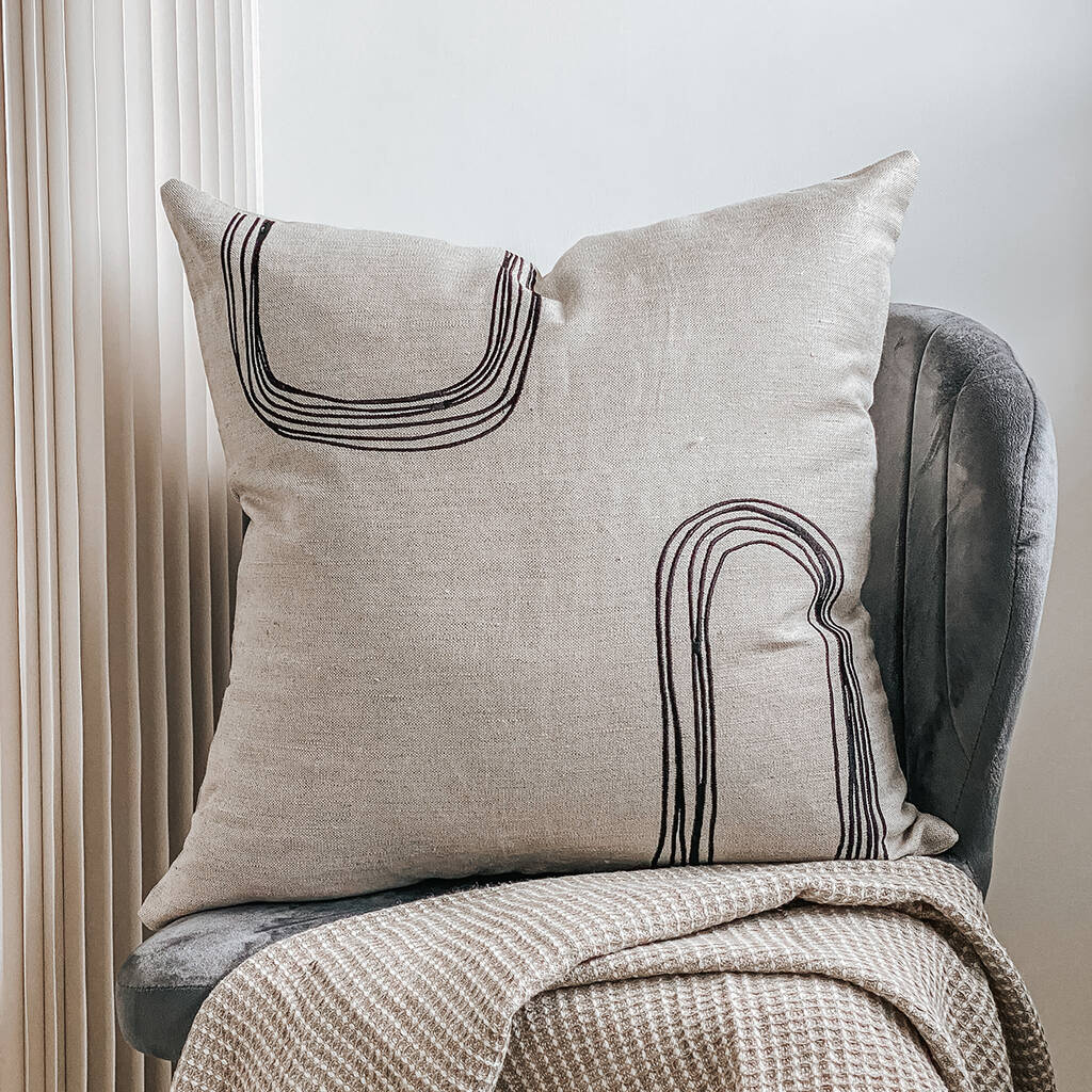 Textured Linen Cushion Cover By Elley Home