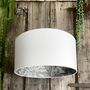 Charcoal Vintage Rainforest Lampshades In Crisp White, thumbnail 1 of 6