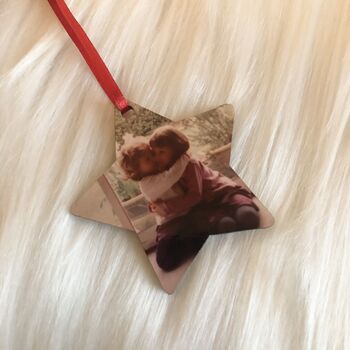 Personalised Photo Star Christmas Tree Decoration, 3 of 4