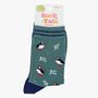 Puffins And Coral Women's Bamboo Ankle Socks Sage Green, thumbnail 4 of 4