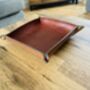 Personalised Leather Desk Valet Tray, Spanish Brown, thumbnail 8 of 12