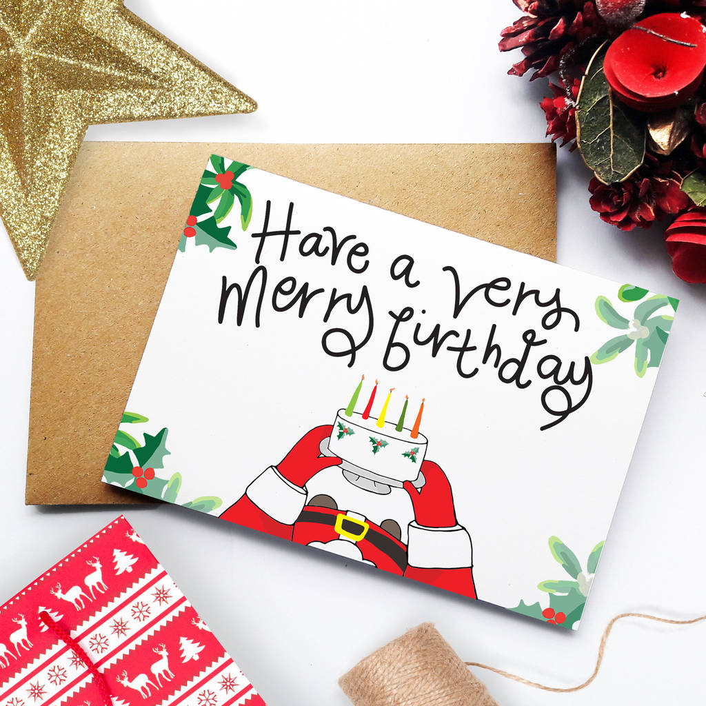 December Christmas Birthday Card By Yellow Lemming