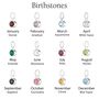 Sterling Silver Birthstone Charm Necklace, thumbnail 7 of 12