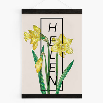 Personalised Daffodil Botanical Flower Print, 5 of 7