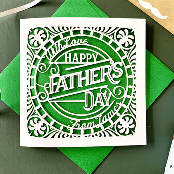 Personalised Papercut Father's Day Card, 2 of 5