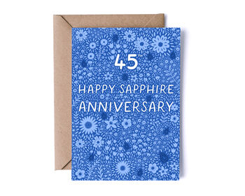 Sapphire Floral 45th Anniversary Card, 3 of 3