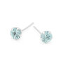 Sterling Silver March Birthstone Micro Stud Earrings – 3mm, thumbnail 4 of 4