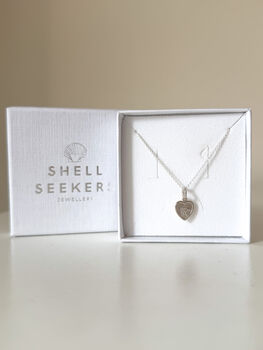 St Christopher Heart Necklace Sterling Silver, 3 of 6