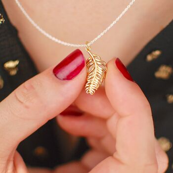 Sterling Silver Floating Feather Necklace, 6 of 7