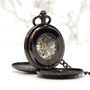 Black Personalised Twin Opening Pocket Watch, thumbnail 4 of 6