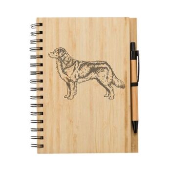 Personalised Nova Scotia Duck Tolling Retriever Illustration Engraved Notebook, 2 of 2